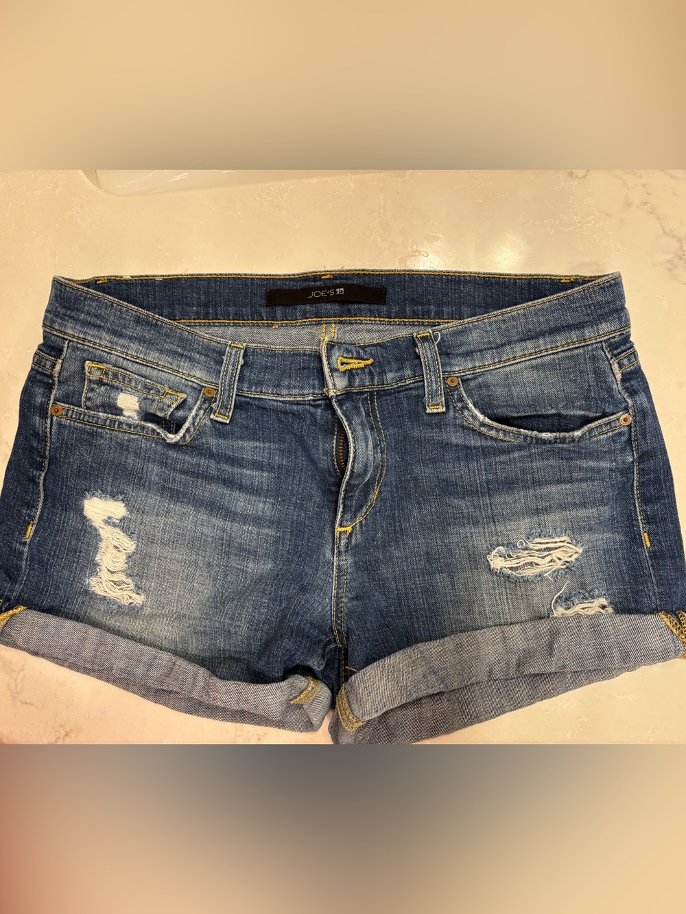 Joe's Jeans Blue Rolled-Hem Boyfriend Denim Shorts